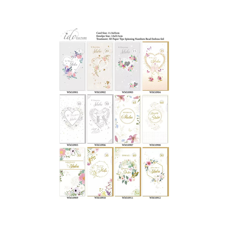 Valentine's Light Style Floral Paper Greeting Card