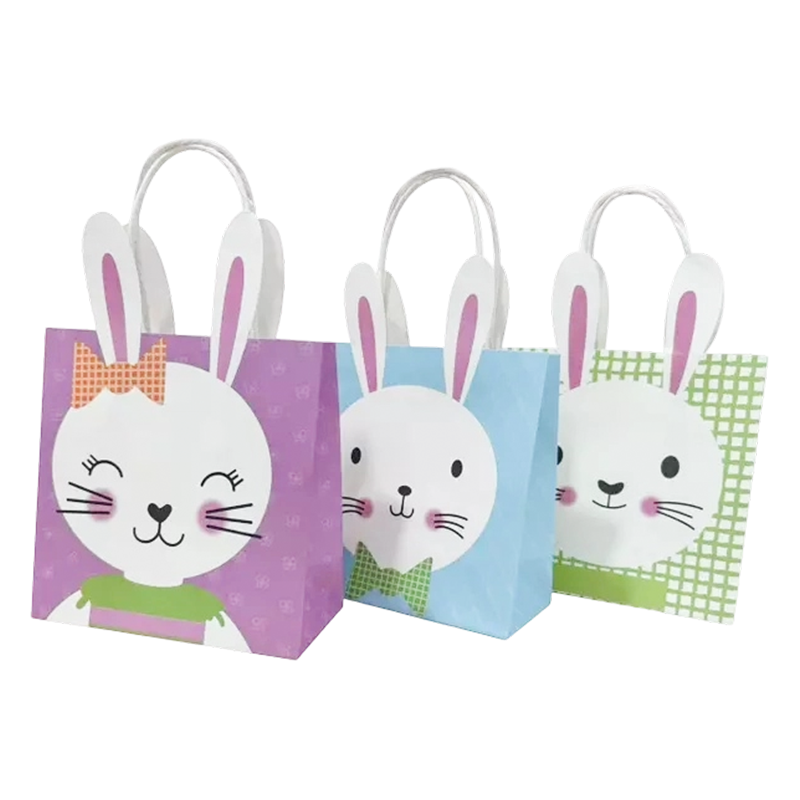 Eco-Friendly Kraft Paper Easter Rabbit-Shaped Gift Bag