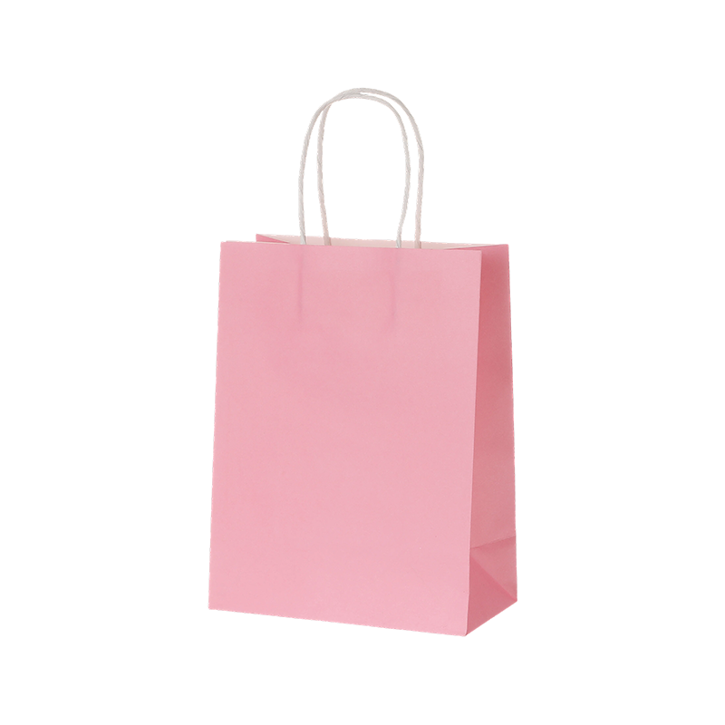 Candy Color Kraft Paper Shopping Bags with Twisted Paper Handles