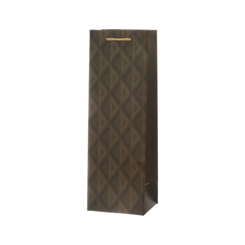 Single Wine Bottle Paper Gift Bags with Rope Handles