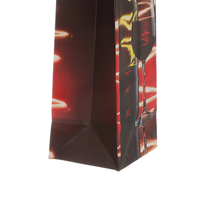 Single Wine Bottle Paper Gift Bags with Rope Handles
