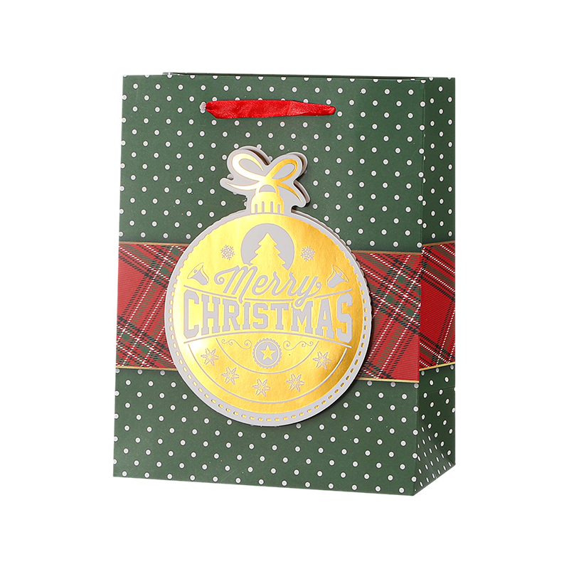 Christmas Printed Kraft Paper Gift Bag Seasonal Decorative