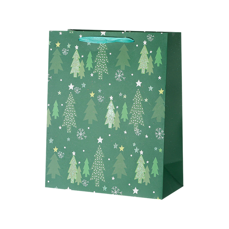 Christmas Printed Kraft Paper Gift Bag Seasonal Decorative