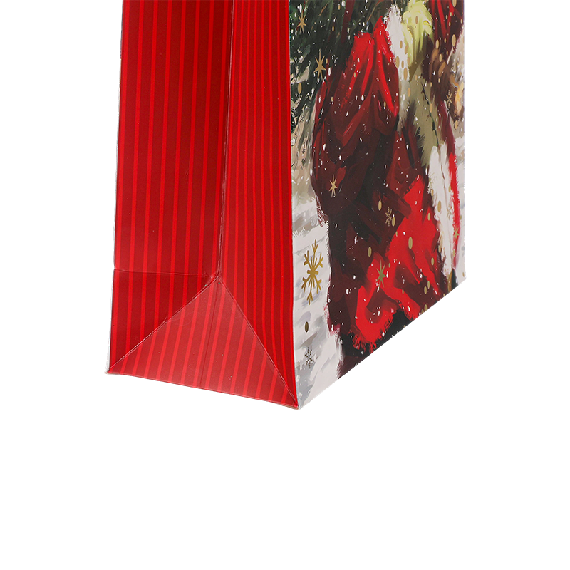 Christmas Printed Kraft Paper Gift Bag Seasonal Decorative