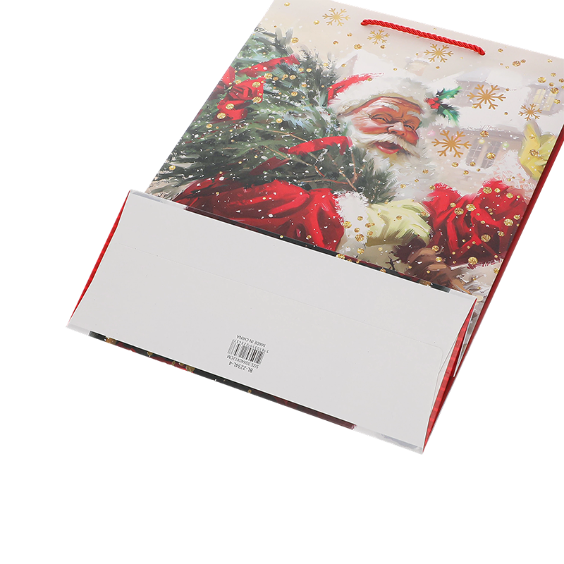 Christmas Printed Kraft Paper Gift Bag Seasonal Decorative