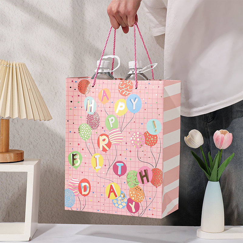 Kraft Birthday Gift Bags with Handles Party Favors